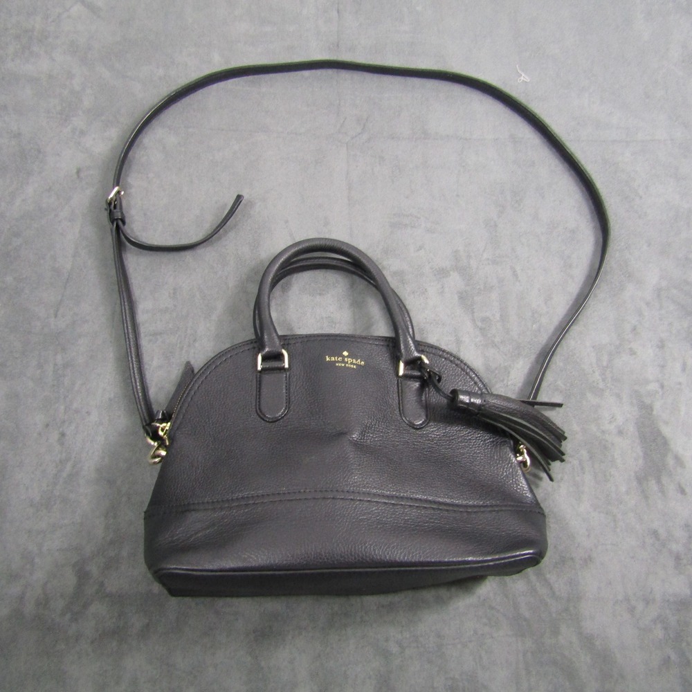 Kate Spade Satchel Women Medium Black Pebbled Leather Crossbody Tassel Bag